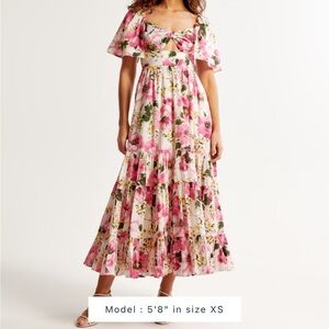💗NWT💗 Abercrombie & Fitch Angel Sleeve Cutout Midi Dress